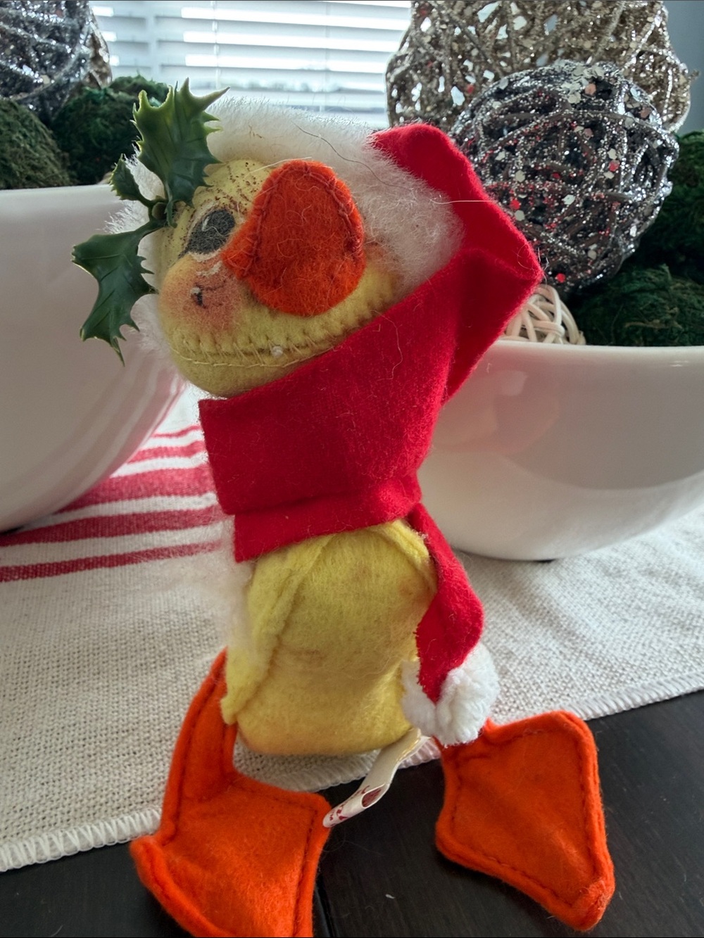 Vintage Annalee Yellow Duck with Red scarf